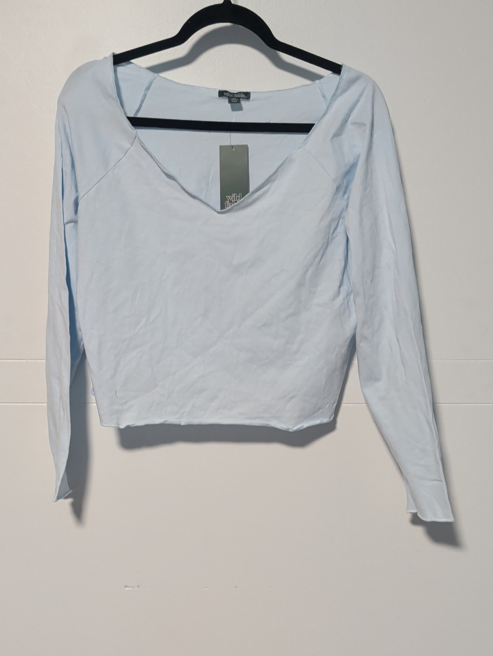 wild fable V-Neck Long Sleeve Crop Top